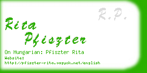 rita pfiszter business card